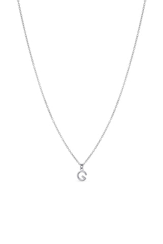 Platinum Titanium Letter Charm Necklace