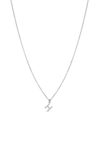 Platinum Titanium Letter Charm Necklace