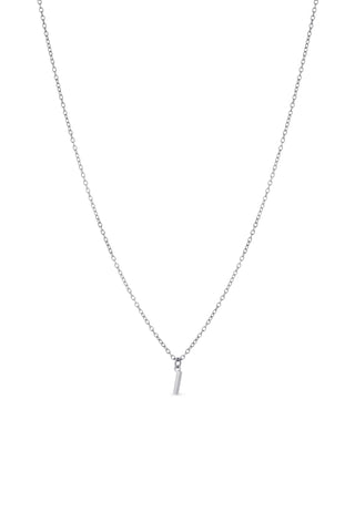Platinum Titanium Letter Charm Necklace