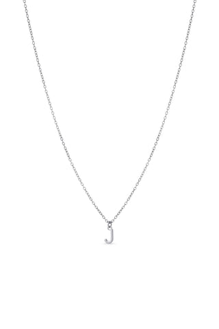 Platinum Titanium Letter Charm Necklace