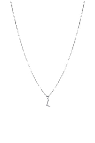 Platinum Titanium Letter Charm Necklace