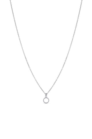 Platinum Titanium Letter Charm Necklace