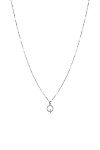 Platinum Titanium Letter Charm Necklace