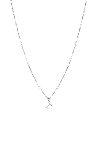 Platinum Titanium Letter Charm Necklace