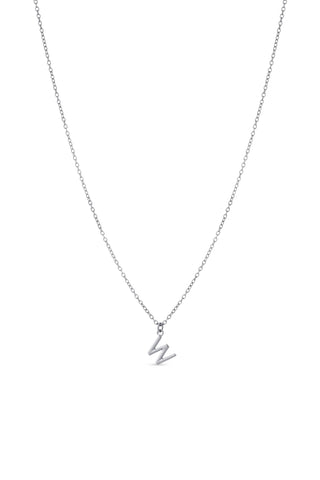 Platinum Titanium Letter Charm Necklace