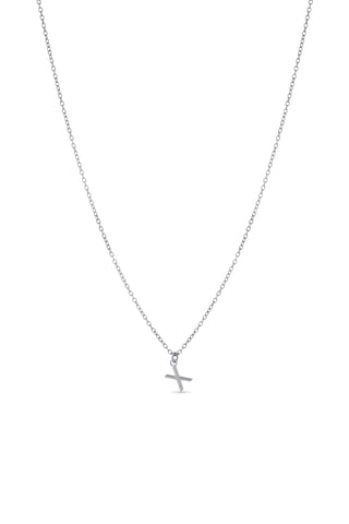 Platinum Titanium Letter Charm Necklace