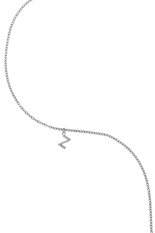 Platinum Titanium Letter Charm Necklace