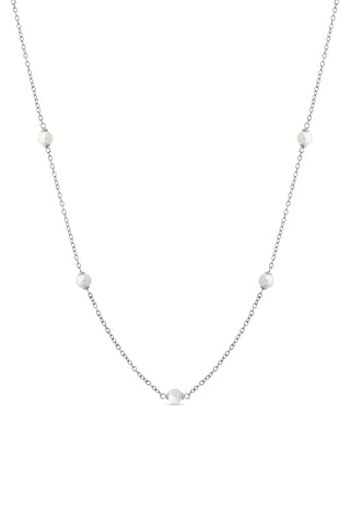 Platinum Titanium Pearl Necklace