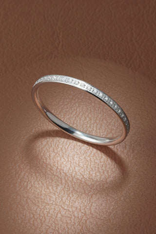 Platinum Titanium Jewelled Stacking Ring