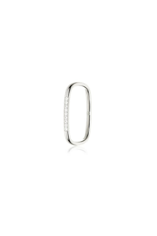 Platinum Titanium Multi-Gemstone Square Stacking Ring