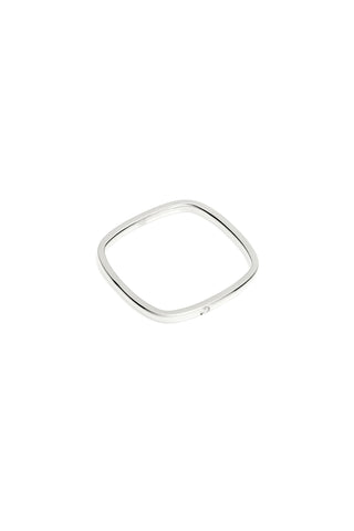 Platinum Titanium Gemstone Square Stacking Ring