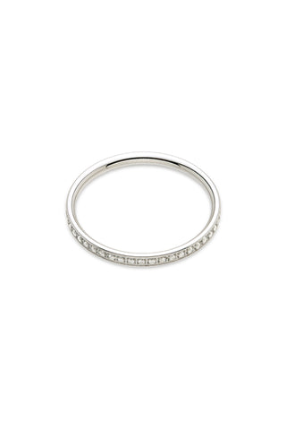 Platinum Titanium Jewelled Stacking Ring