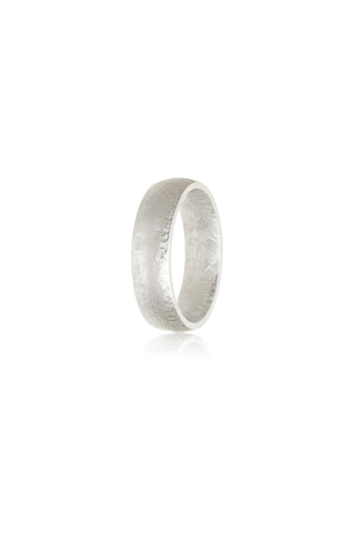 Textured Platinum Titanium Band Ring