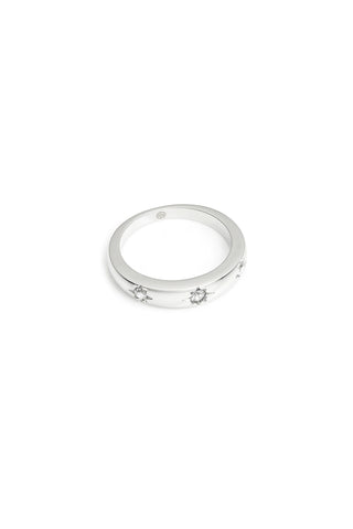 Platinum Titanium Celestial Gemstone Ring