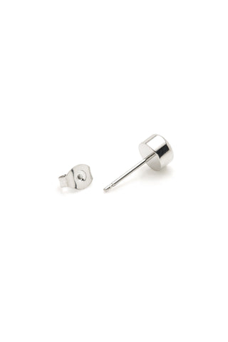 Platinum Titanium Moissanite Bezel Gem Stud Earrings