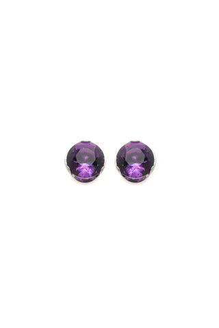 Platinum Titanium Amethyst Stud Earrings
