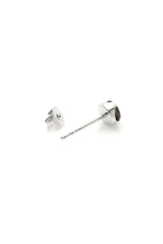Platinum Titanium Smoky Quartz Stud Earrings