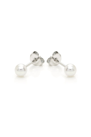Platinum Titanium Pearl Stud Earrings