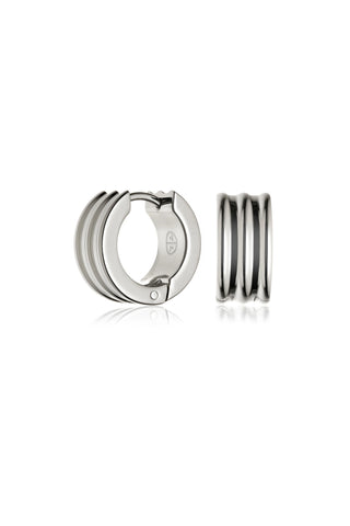 Titanium Ribbed Chunky Hoop Earrings