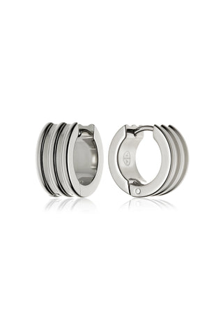Titanium Ribbed Chunky Hoop Earrings