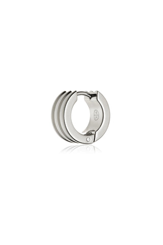 Titanium Ribbed Chunky Hoop Earrings