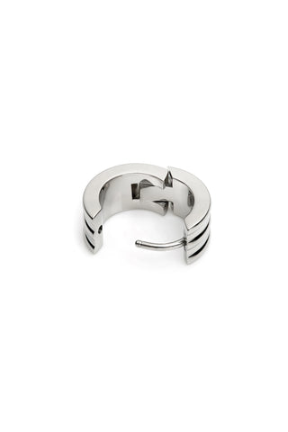 Titanium Ribbed Chunky Hoop Earrings