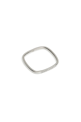 Titanium Multi-Gemstone Square Stacking Ring