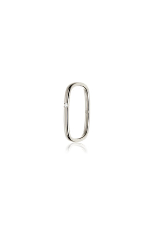 Titanium Gemstone Square Stacking Ring