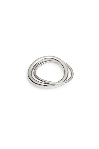 Titanium Double Double Interlocking Ring