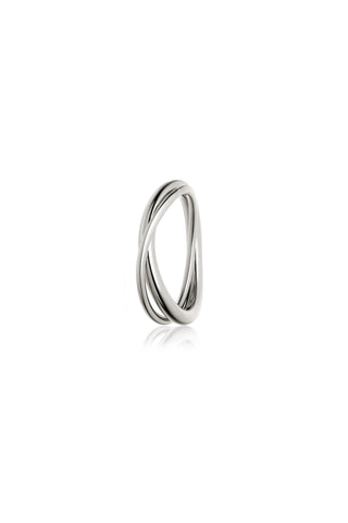 Titanium Double Double Interlocking Ring