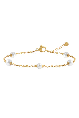 Gold Titanium Pearl Bracelet