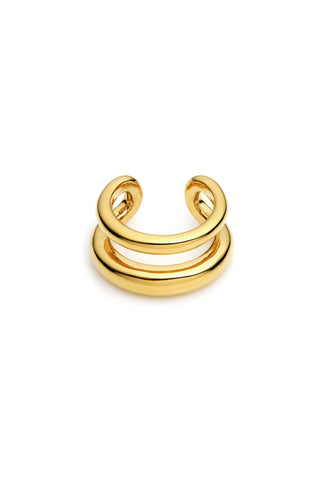 Gold Titanium Double Band Ear Cuff