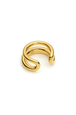Gold Titanium Double Band Ear Cuff