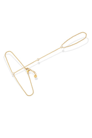 Gold Titanium Gemstone Hand Chain