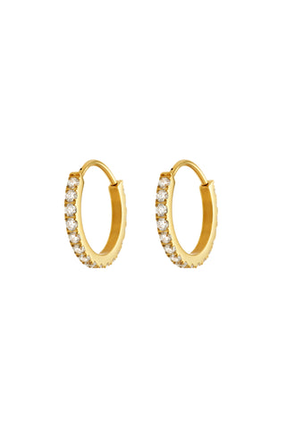 Cara Gold Titanium Pavé Hoop Earrings