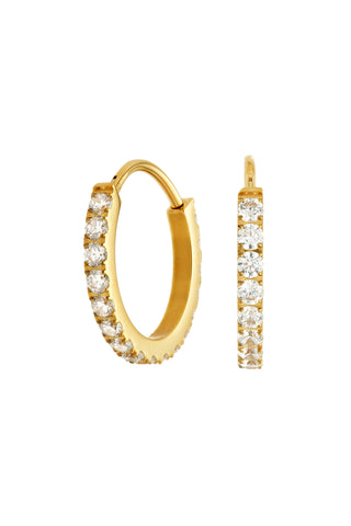 Cara Gold Titanium Pavé Hoop Earrings