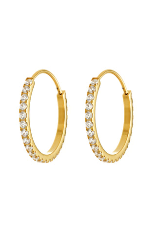 Cara Gold Titanium Pavé Hoop Earrings