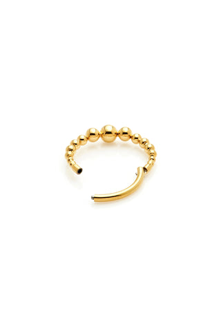 Gold Titanium Graduated Bubble Hoop Earrings