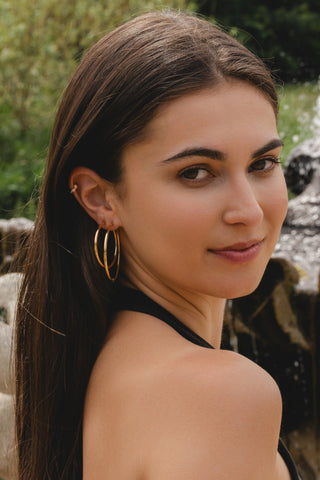 Gold Titanium Essential Hoop Earrings