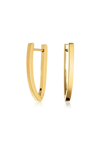 Gold Titanium Oval Hoop Earrings