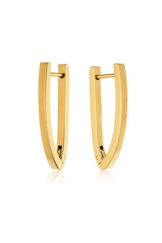 Gold Titanium Oval Hoop Earrings