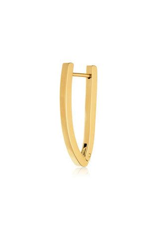 Gold Titanium Oval Hoop Earrings