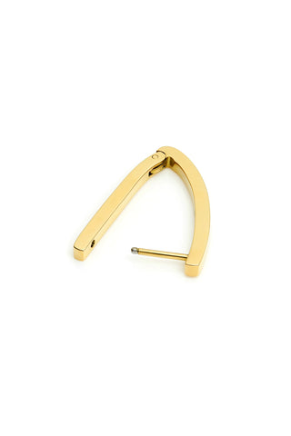 Gold Titanium Oval Hoop Earrings