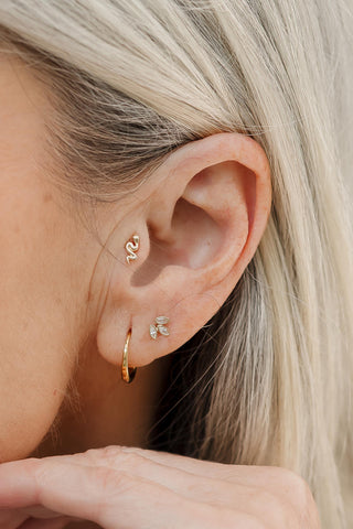 Luna Gold Titanium Dome Hoop Earrings
