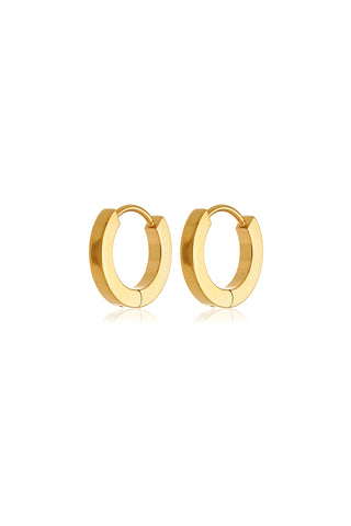 Leah Gold Titanium Plain Hoop Earrings