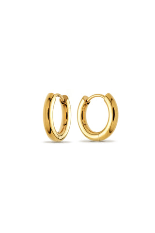 Gold Titanium Classic Plain Hoop Earrings