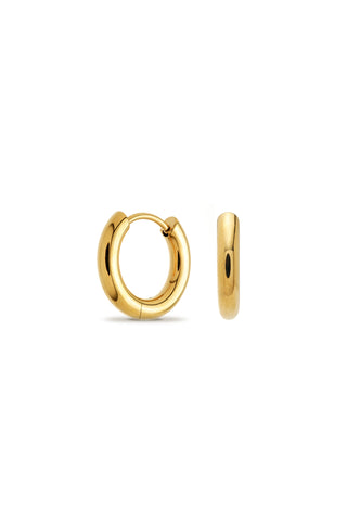 Gold Titanium Classic Plain Hoop Earrings