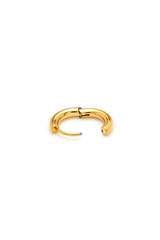 Gold Titanium Classic Plain Hoop Earrings
