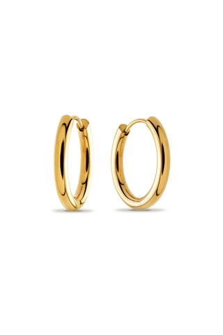 Gold Titanium Classic Plain Hoop Earrings