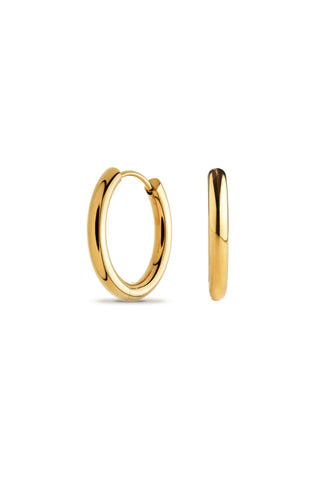 Gold Titanium Classic Plain Hoop Earrings